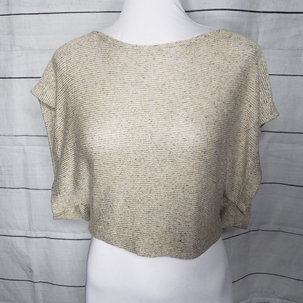 Paper Crane knit crop top cream wheat small